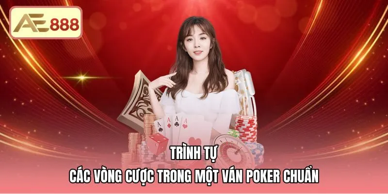 Tiến trình bốn vòng cược poker AE888 từ Flop đến Showdown